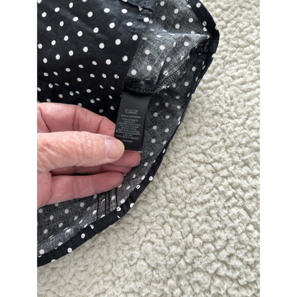 Express The Essential Shirt Button Up Long Sleeve Black/White Polka Dots Size XS - Picture 8 of 8